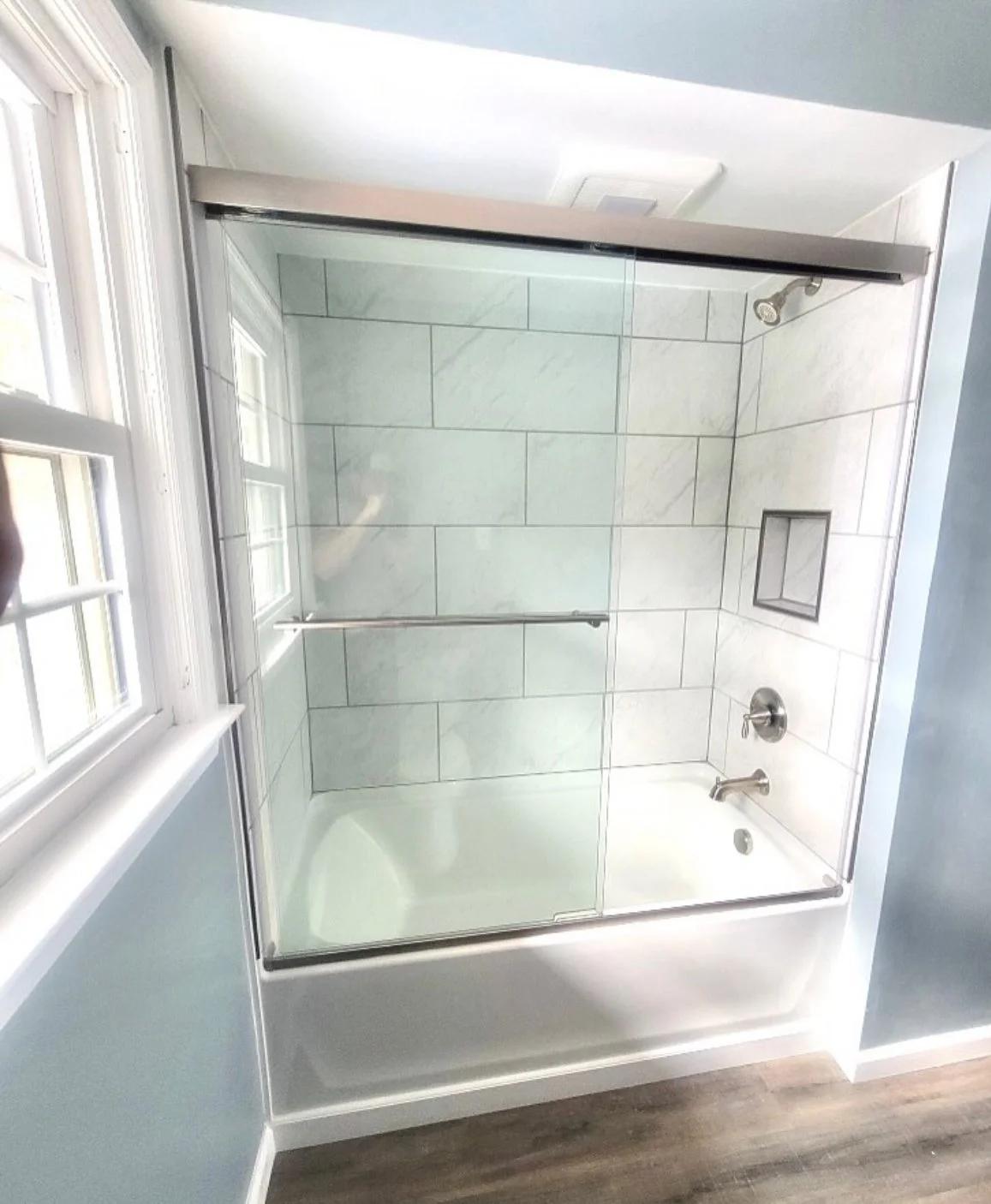 Marble-Tile Tub & Shower Bath