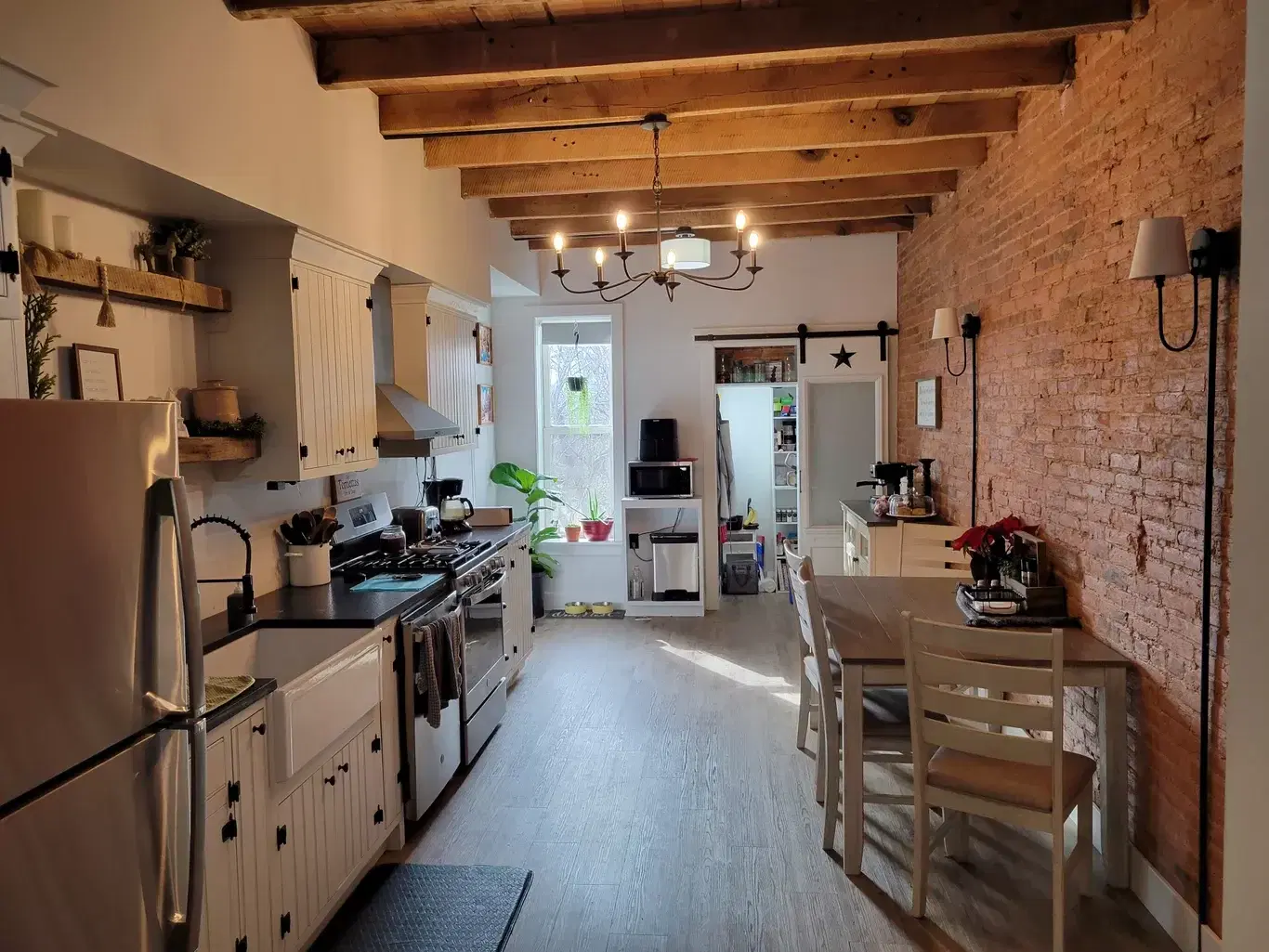 Historic Brick Accent Kitchen